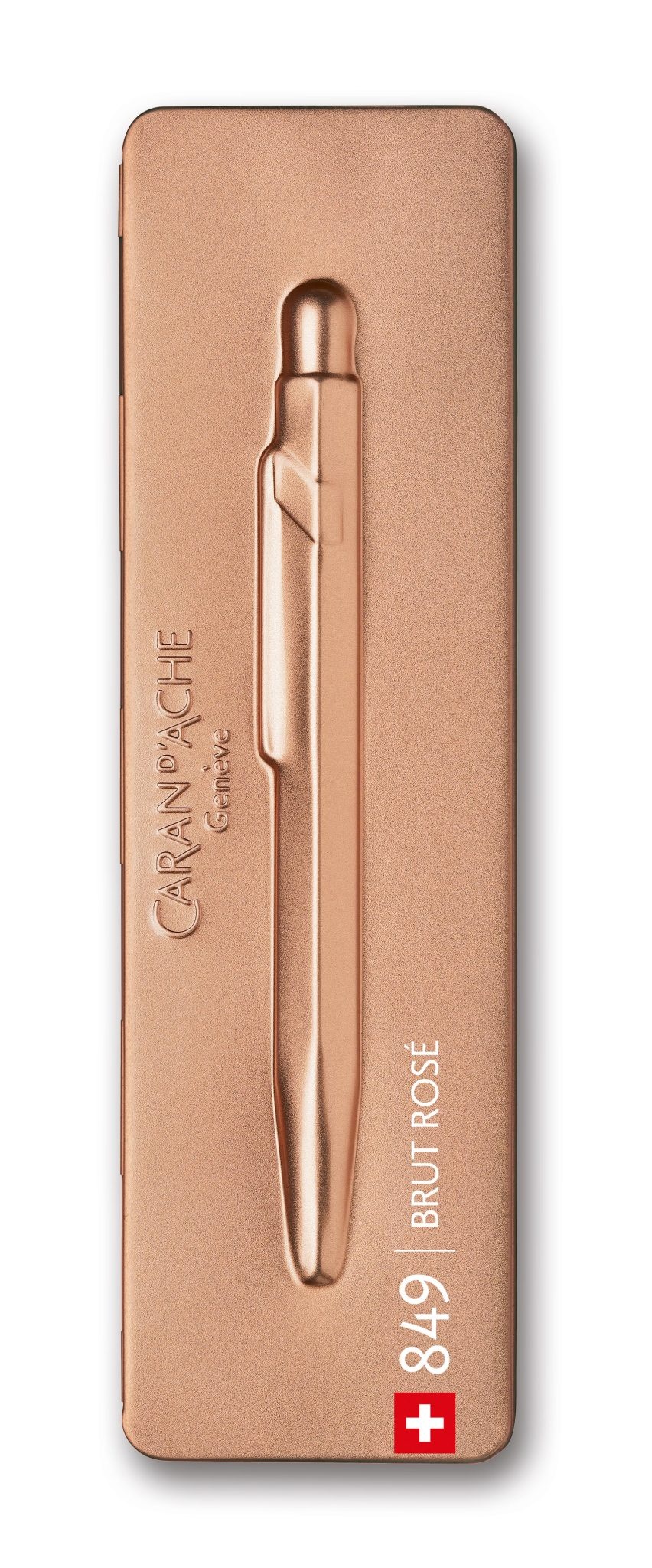 CARAN D'ACHE Stylo bille 849 Brut Rosé avec étui