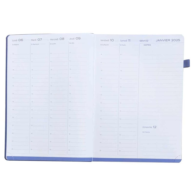 EPOPEE Agenda Civil semainier horizontal +pages de notes Félicité B5 17x25 cm modèles aléatoires