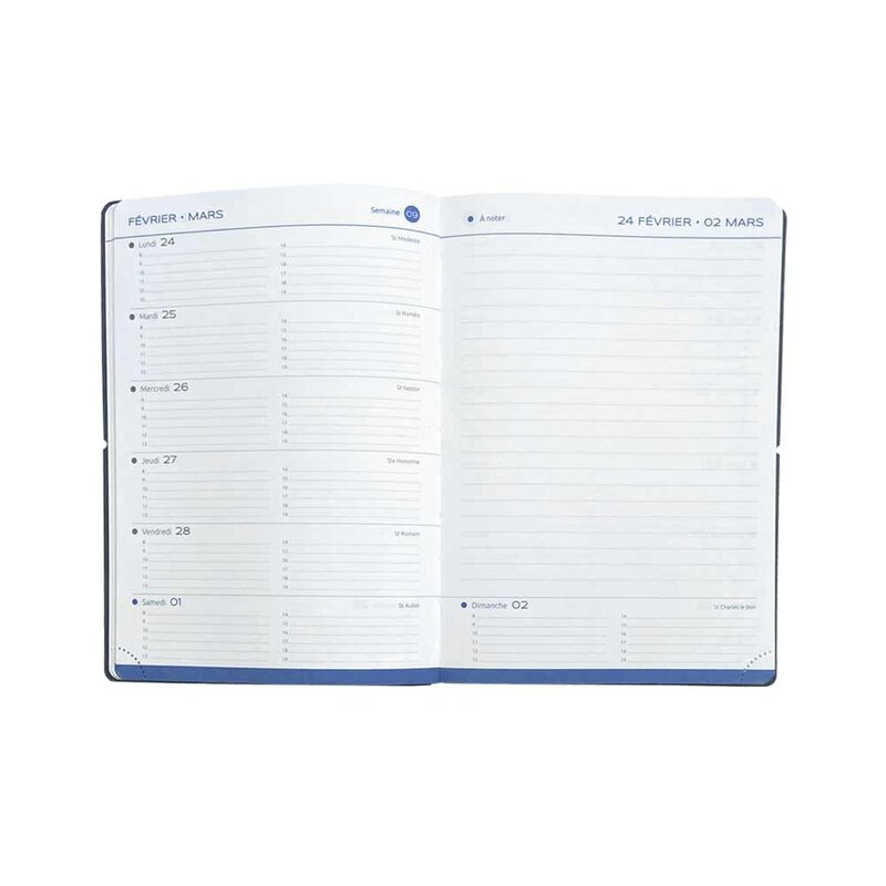 EPOPEE Agenda civil  semainier horizontal + notes  Félicité A5 15x21cm modèles aléatoires