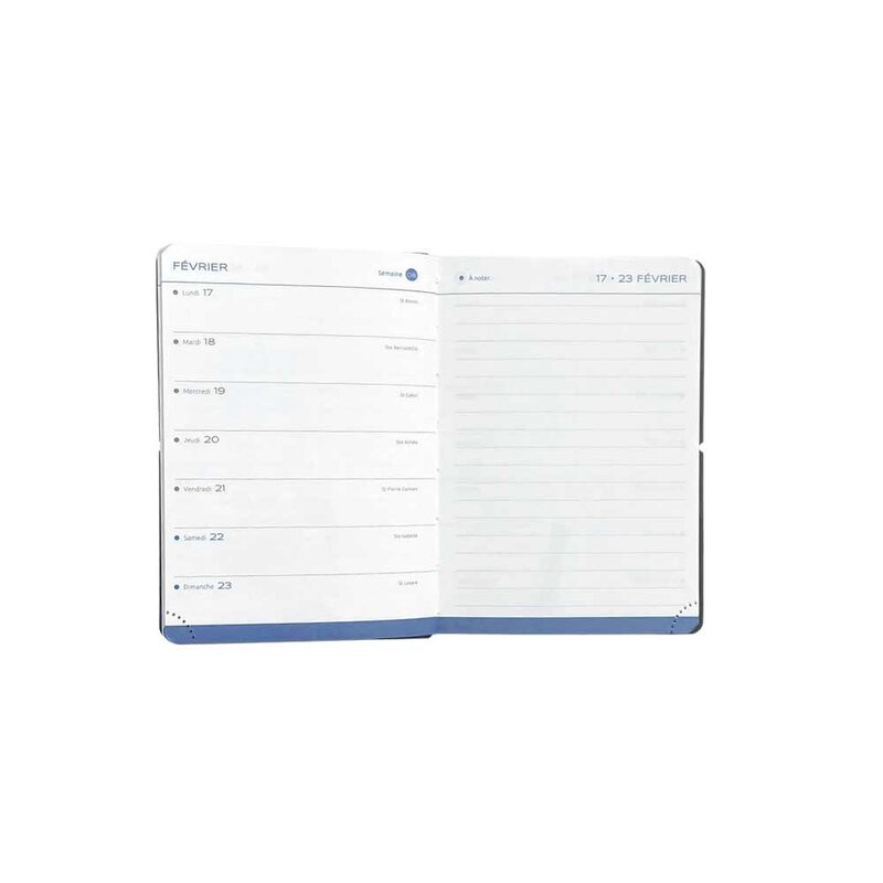 EPOPEE Agenda civil semainier horizontal + notes Constance A6 10,5x15cm Couleurs aléatoires