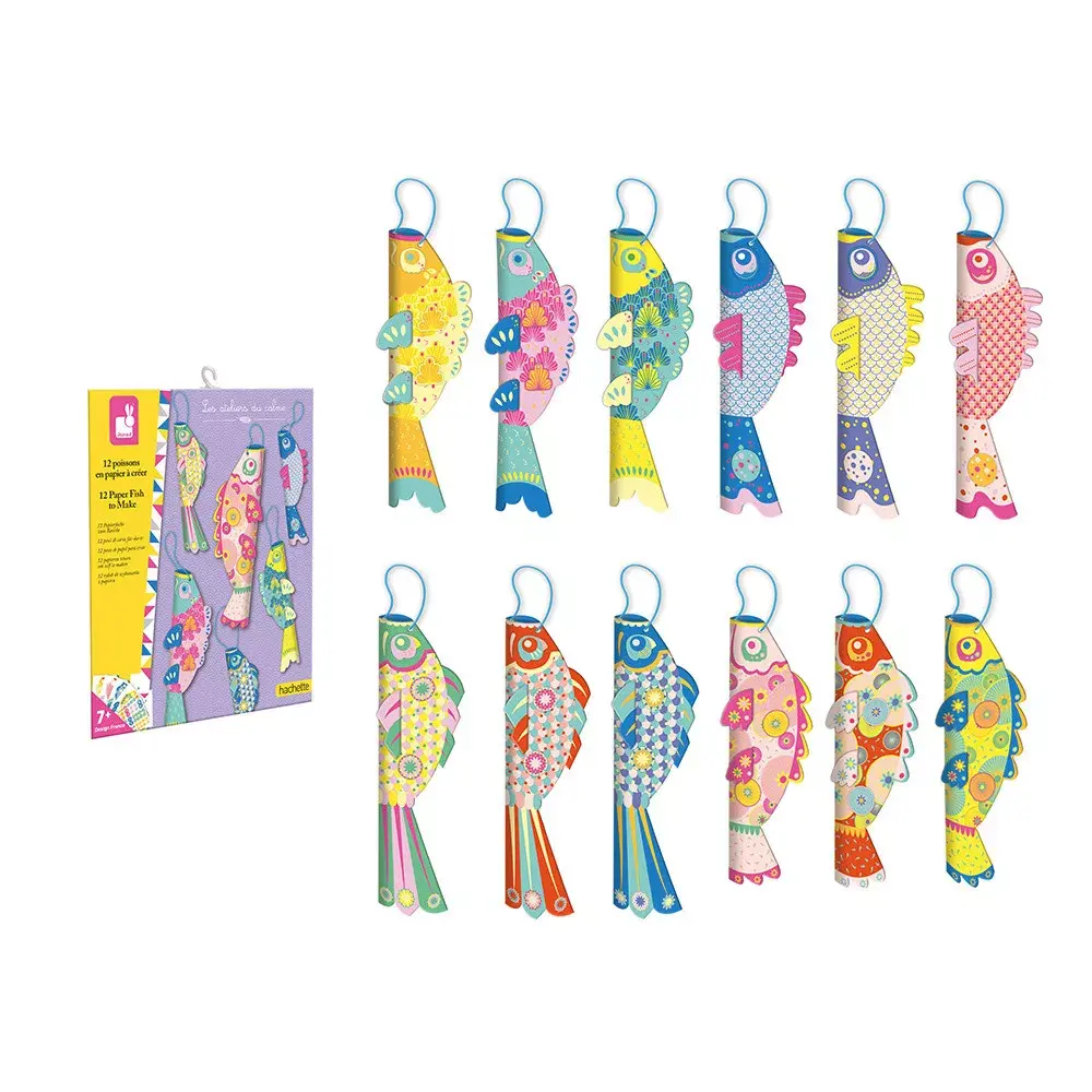 JANOD 12 Poissons En Papier A Creer
