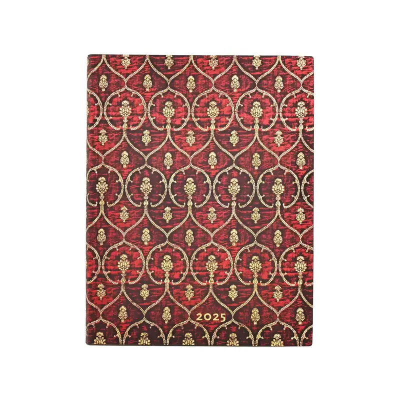 PAPERBLANKS Agenda - 2025 12-Mois Flexis Red Velvet Ultra Vertical