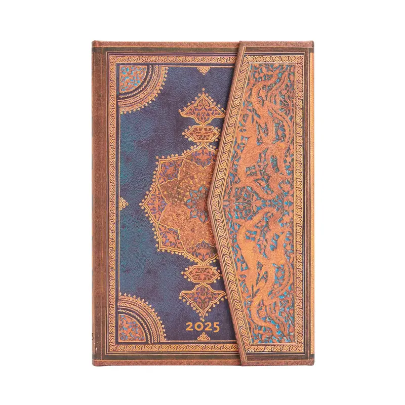 PAPERBLANKS Agenda - 2025 12-Mois Safavid Indigo Mini Vertical