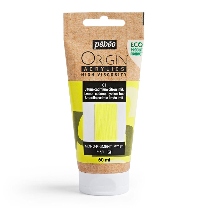 PEBEO Origin Acrylics 60 Ml Jaune Cadmium Citron Imitation