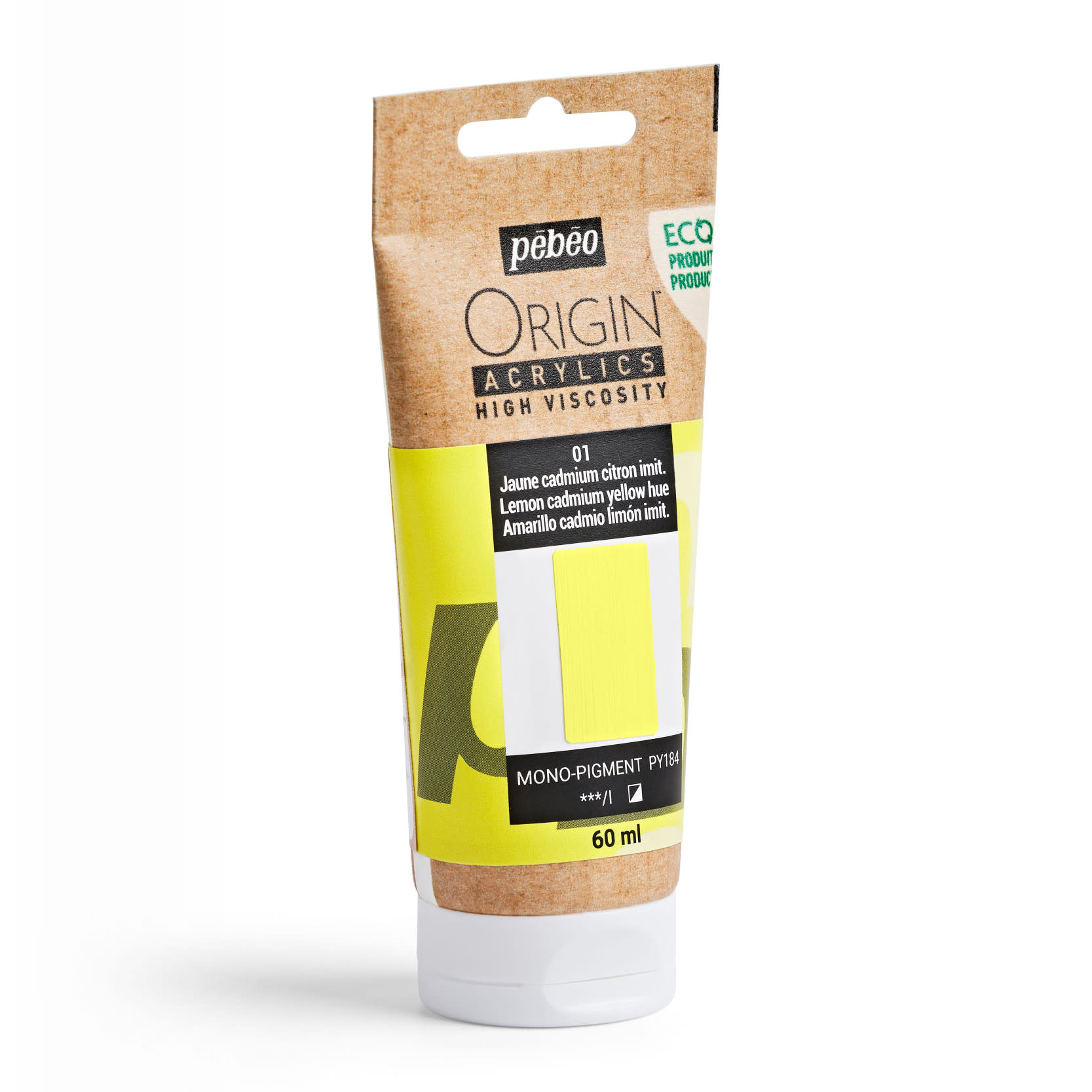 PEBEO Origin Acrylics 60 Ml Jaune Cadmium Citron Imitation