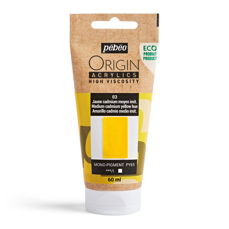 PEBEO Origin Acrylics 60 Ml Jaune Cadmium Moyen Imitation