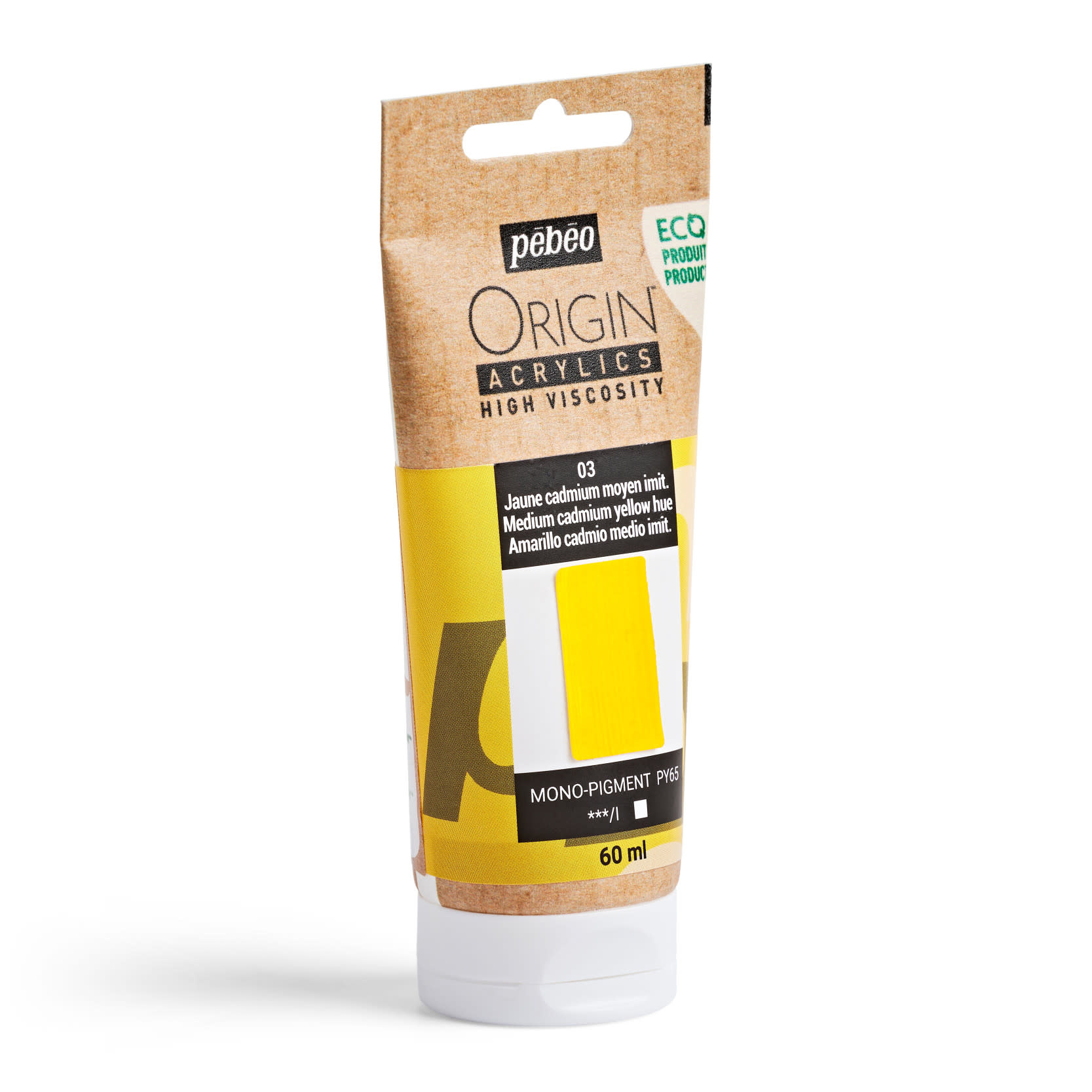 PEBEO Origin Acrylics 60 Ml Jaune Cadmium Moyen Imitation