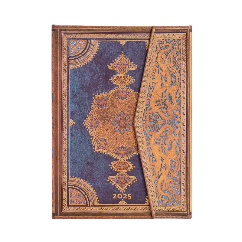 PAPERBLANKS Agenda - 2025 12-Mois Safavid Indigo Midi Vertical