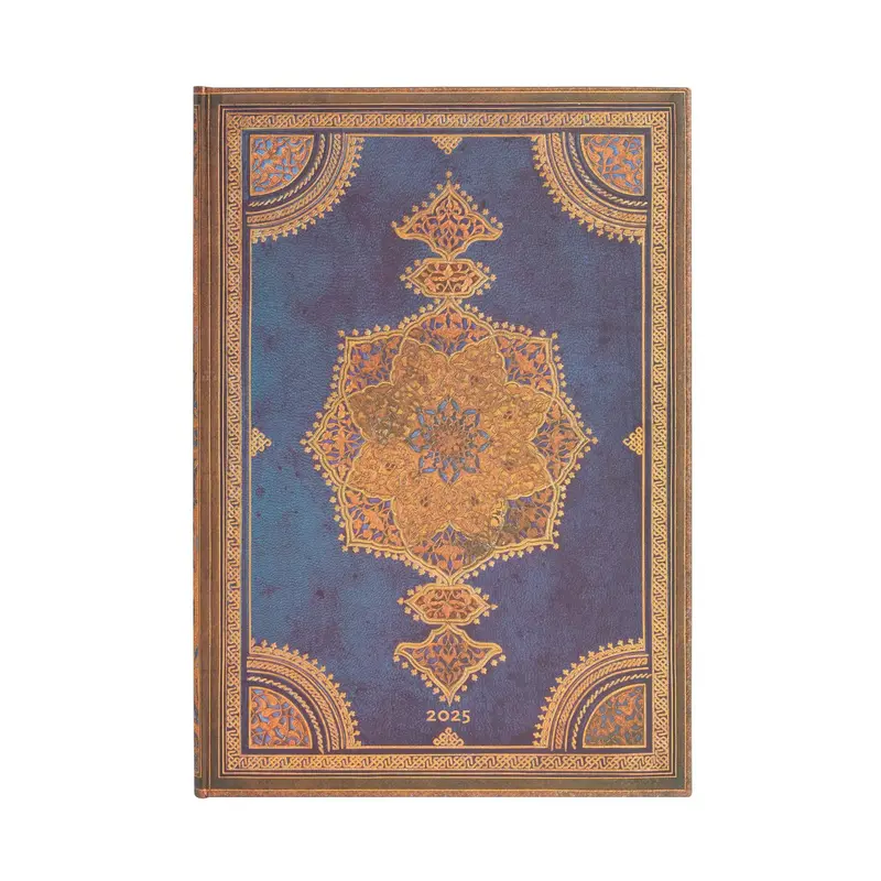 PAPERBLANKS Agenda - 2025 12-Mois Safavid Indigo Grand Vertical