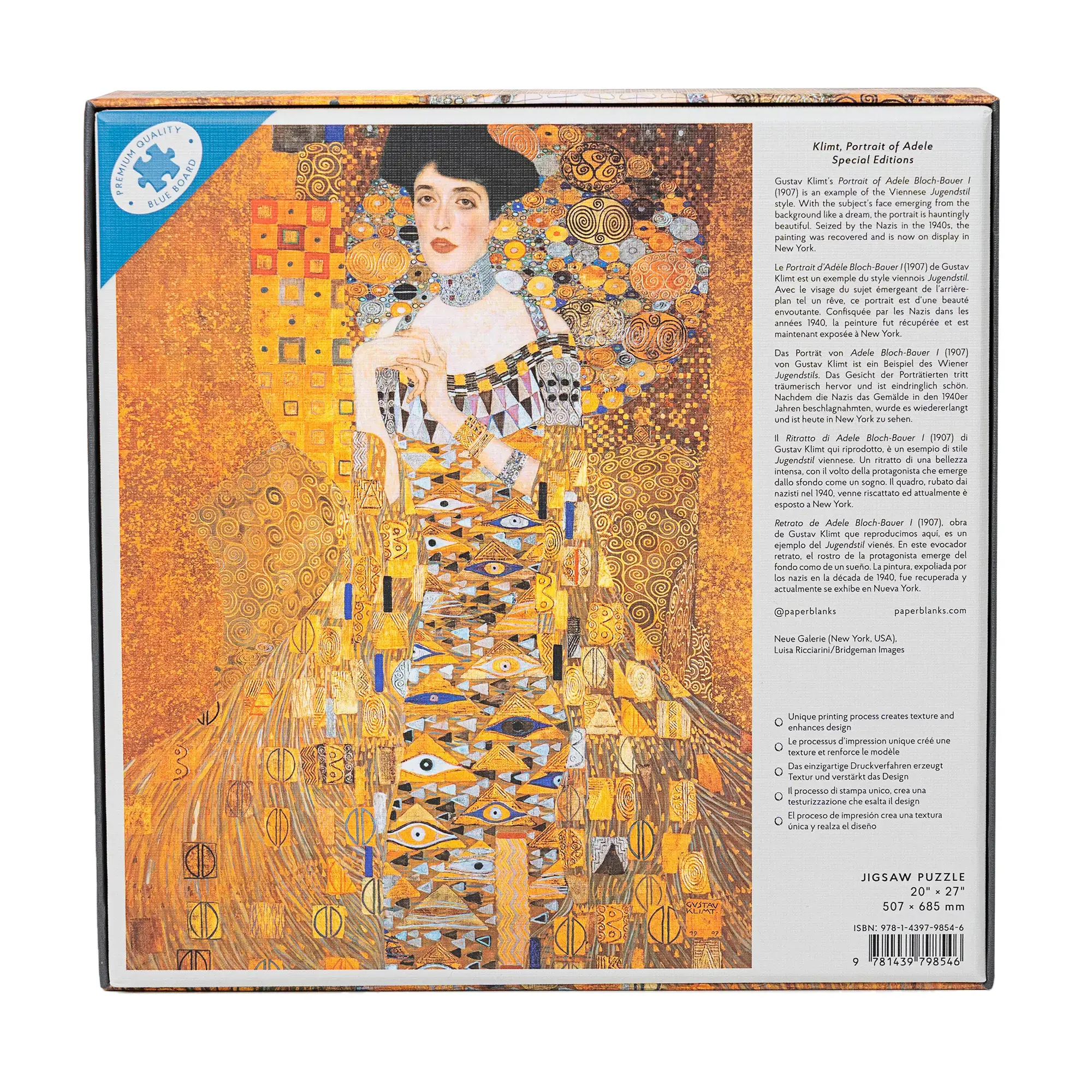 PAPERBLANKS Puzzles 1 000 pièces Klimt, Portrait d’Adèle