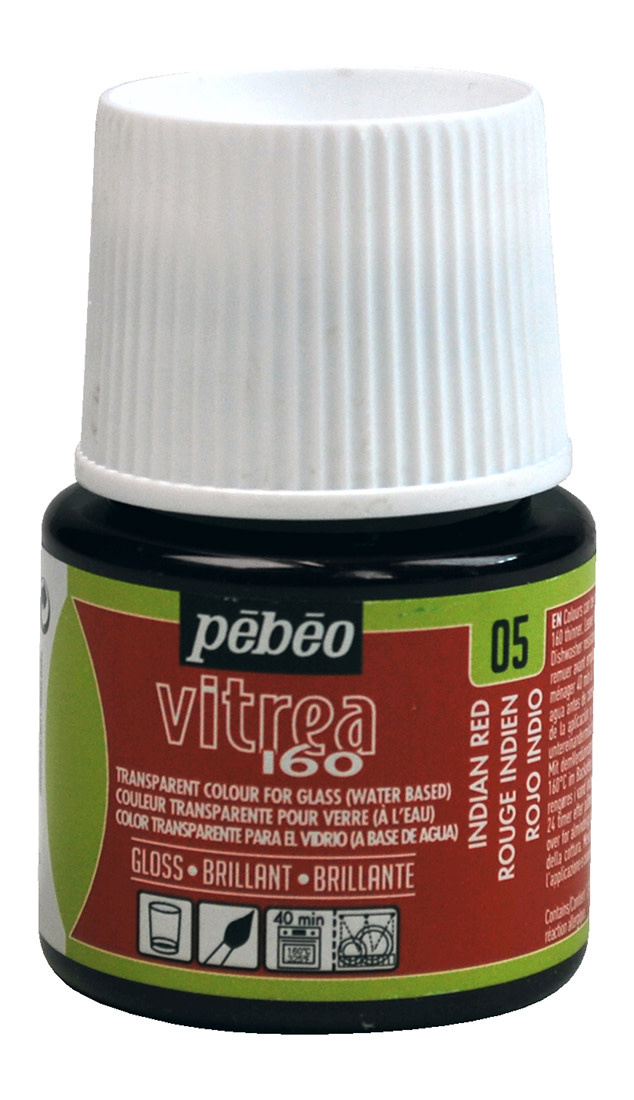 PEBEO Vitrea 160 Brillant 45 Ml Rouge Indien