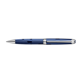 CARAN D'ACHE Stylo Bille, Léman Bleu Marin Argenté/Rhodié