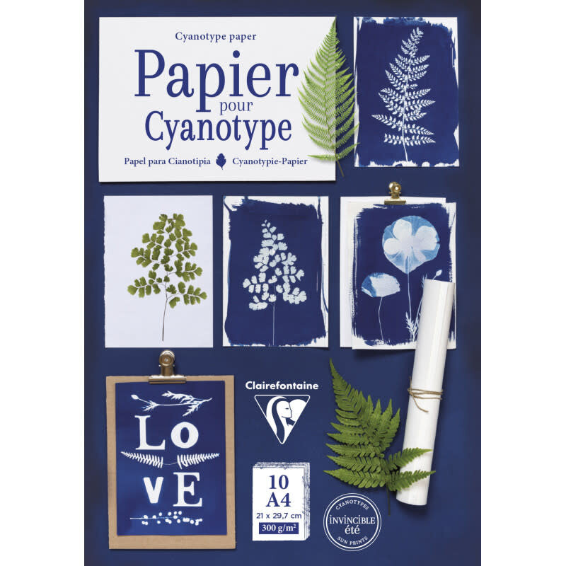 CLAIREFONTAINE Pochette De 10 Feuilles Au Format A4 Papier Aquarelle Fontaine Grainé Satiné Pour Cyanotype