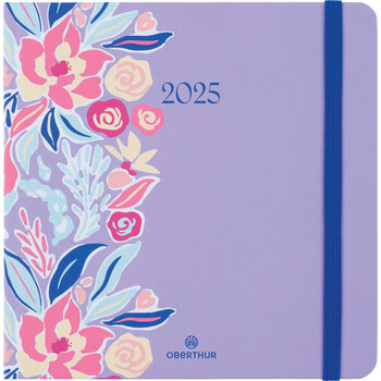 OBERTHUR Agenda Semainier 16X16 Fsc Anahita Floralie Lilas