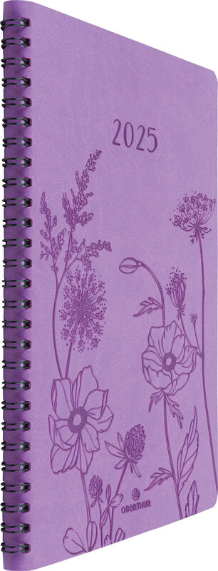 OBERTHUR Agenda Semainier 27 Wire'O Fsc Primrose Lilas