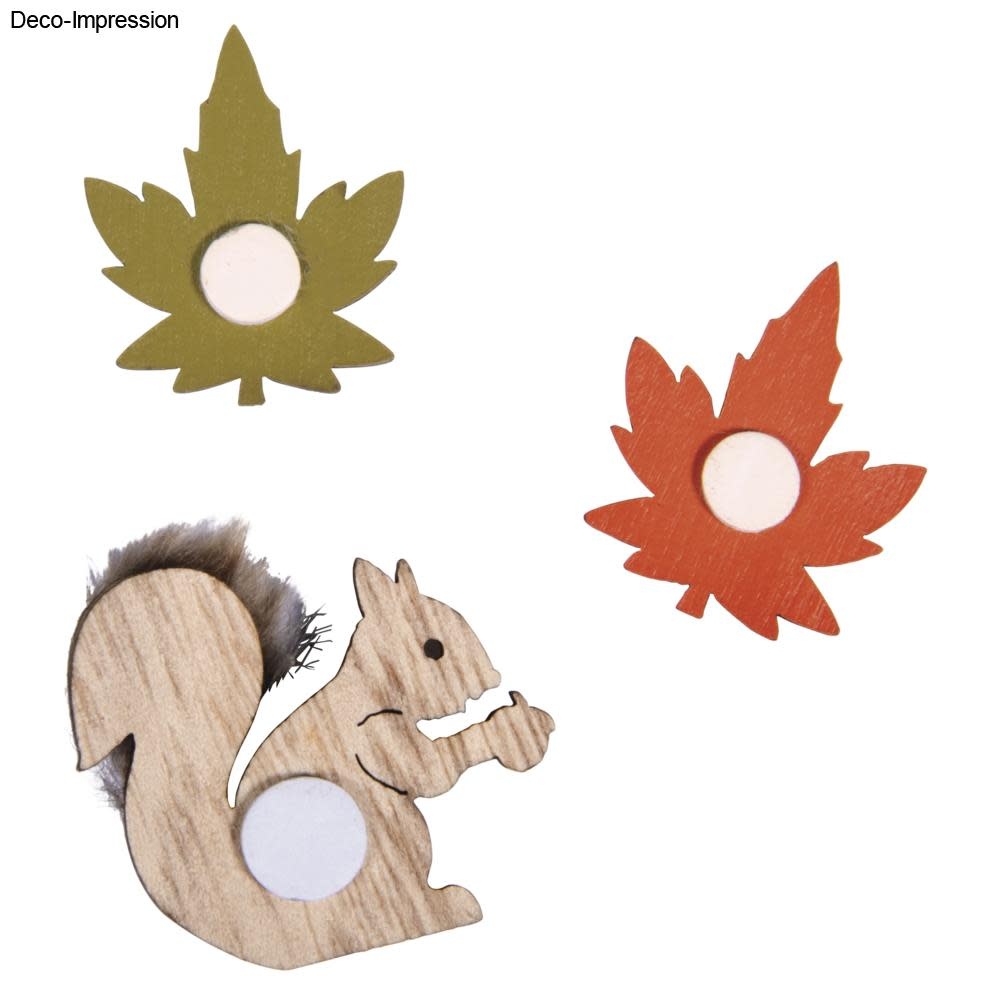 RAYHER Miniatures en bois Ecureuil + Feuille