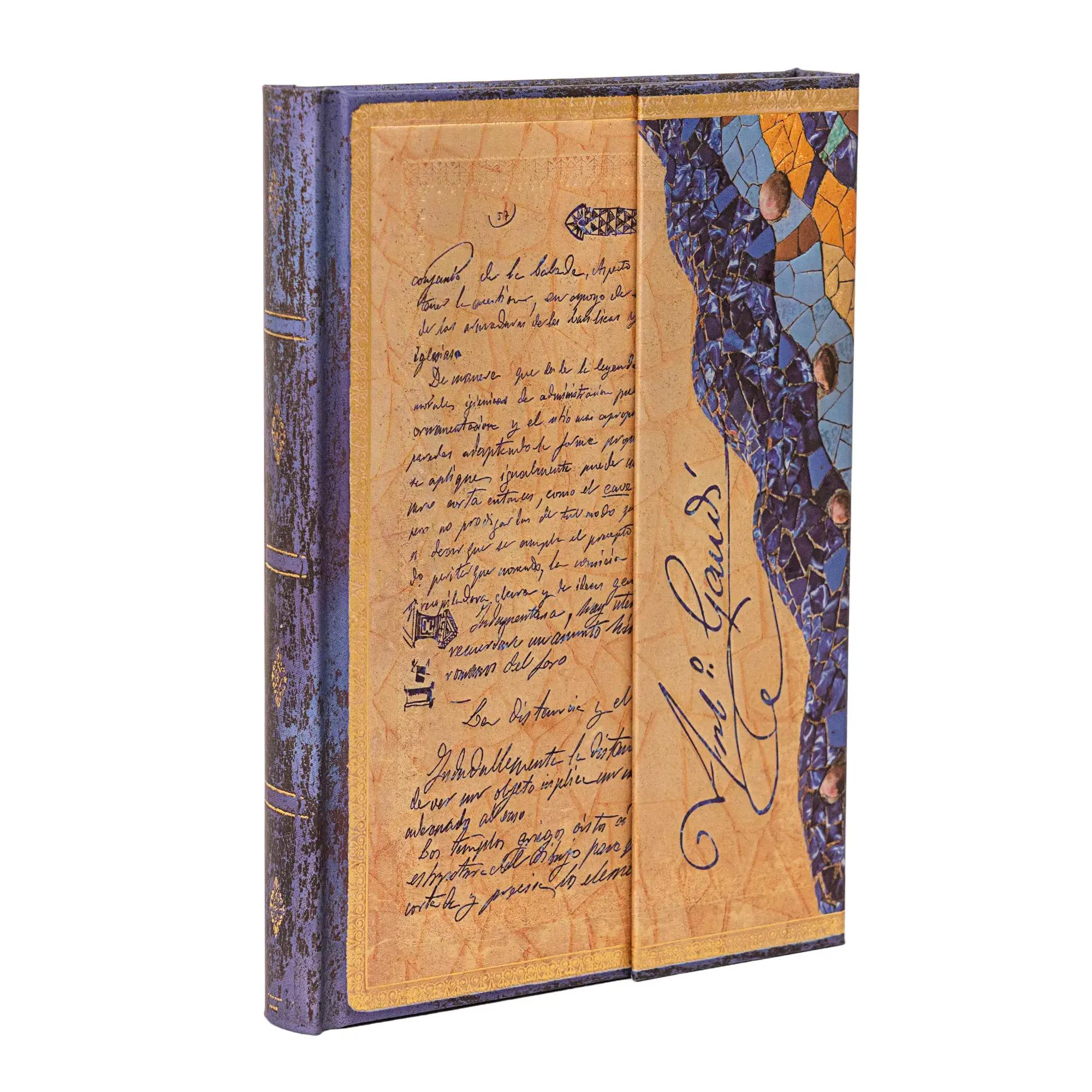 PAPERBLANKS Carnets à couverture rigide Gaudi, Le Manuscrit de Reus Midi Ligné