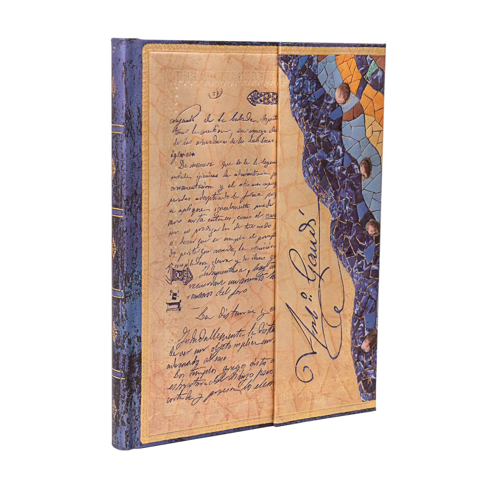PAPERBLANKS Carnets à couverture rigide Gaudi, Le Manuscrit de Reus Ultra Ligné