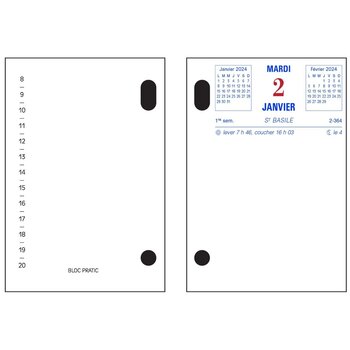 EXACOMPTA Bloc-pratic date à droite 8,2 x 12 cm - 2026 - Rouge