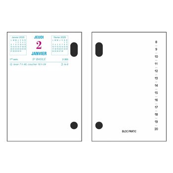 EXACOMPTA Bloc-pratic date à gauche 8,2x12 cm - 2025 - Bleu