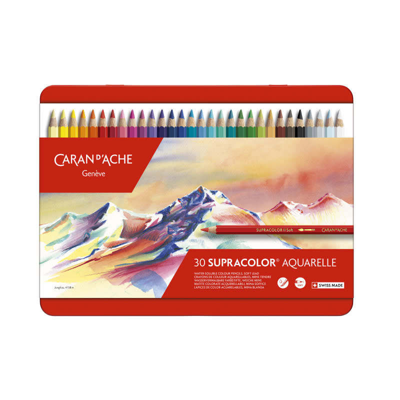 CARAN D'ACHE SUPRACOLOR® Soft Aquarelle Boîte métal de 30 crayons de couleurs