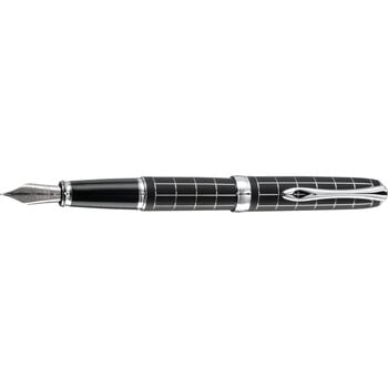 DIPLOMAT Stylo Plume Excellence A plus Rhomb guilloché lapis noir chrome