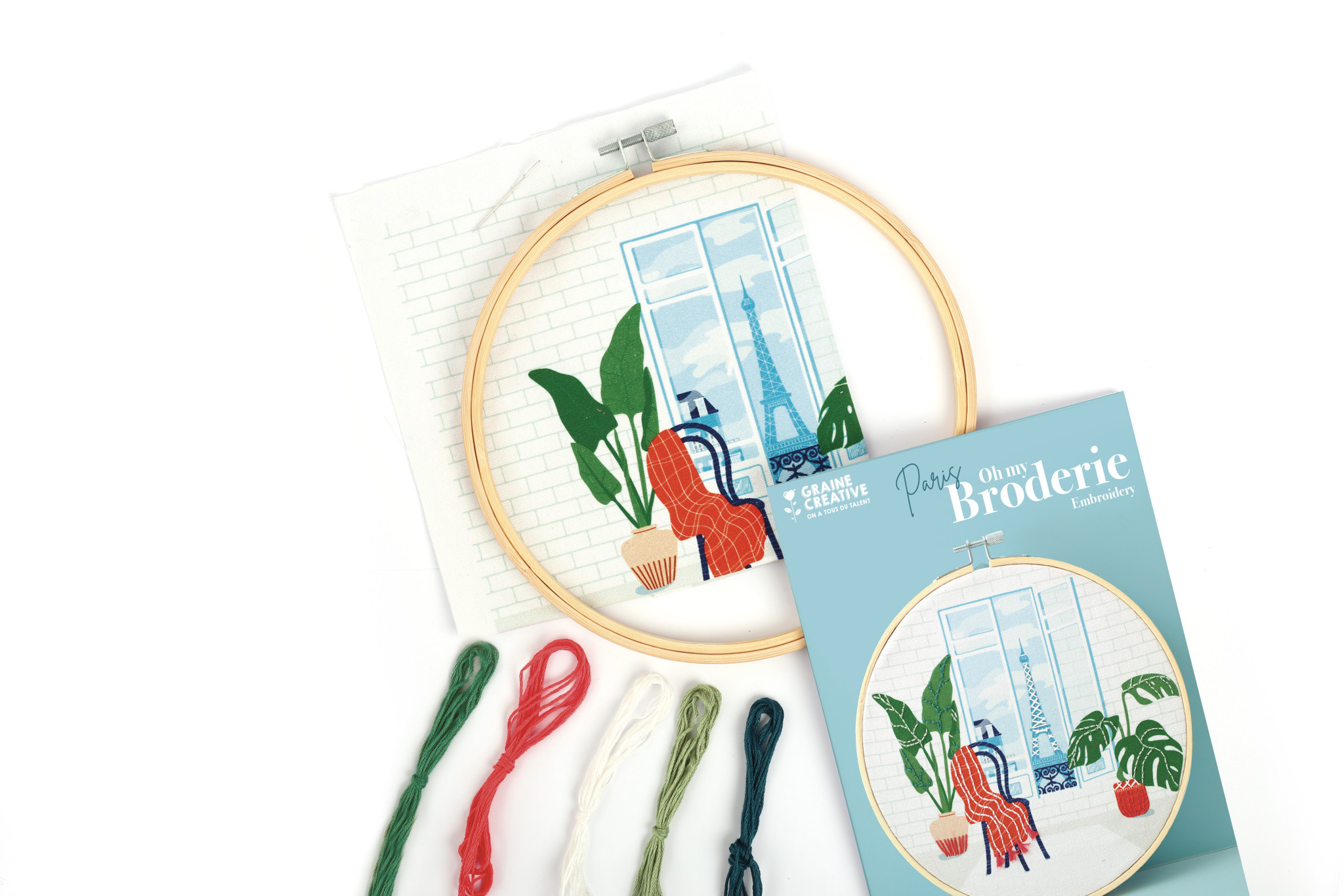 GRAINE CREATIVE Kit Broderie Partielle Paris  Ø20Cm