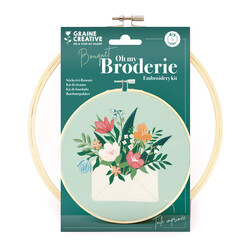 GRAINE CREATIVE Kit Broderie Partielle Bouquet Ø20Cm