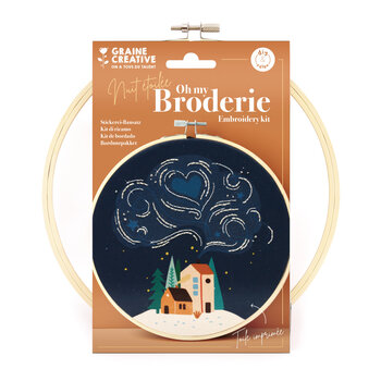 GRAINE CREATIVE Kit Broderie Partielle Nuit  Ø20Cm
