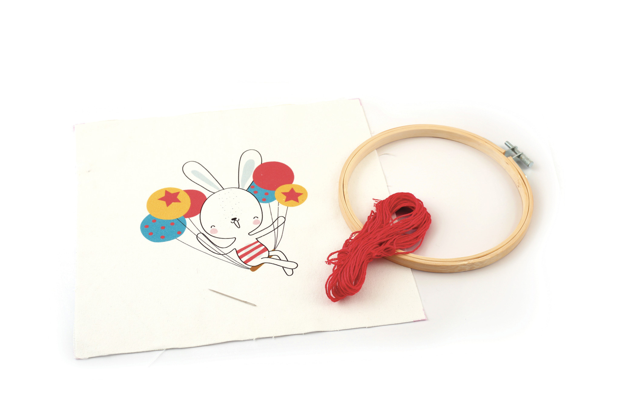 GRAINE CREATIVE Kit Broderie Partielle Lapin Volant Ø15Cm