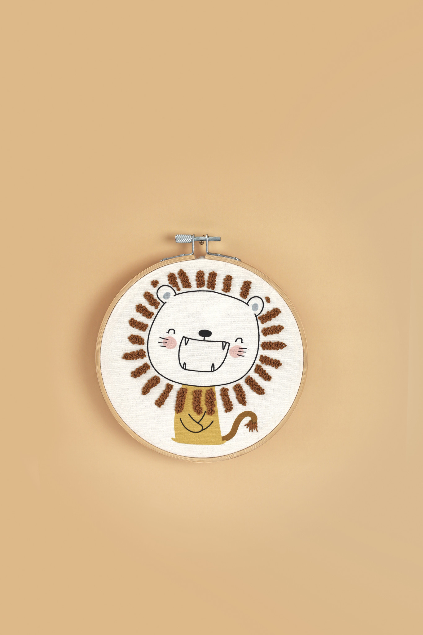 GRAINE CREATIVE Kit Broderie Partielle Lion Sauvage Ø15Cm