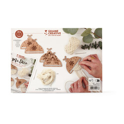 GRAINE CREATIVE Kit 4 Suspensions Bois & Macramé Noël