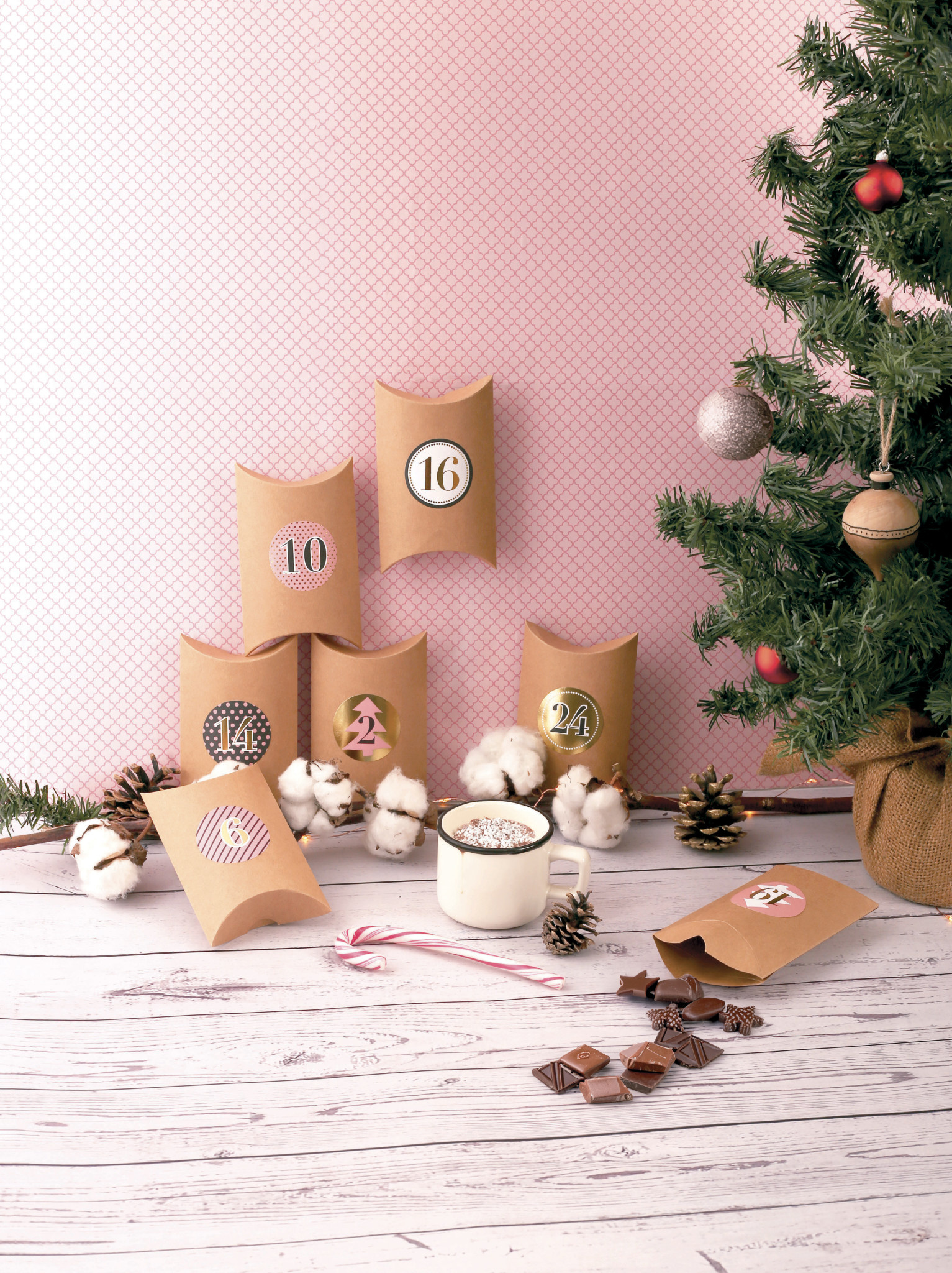 GRAINE CREATIVE Calendrier De L'Avent Boite Berlingot Kraft