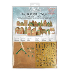 GRAINE CREATIVE Calendrier De L'Avent Village Kraft Metallise