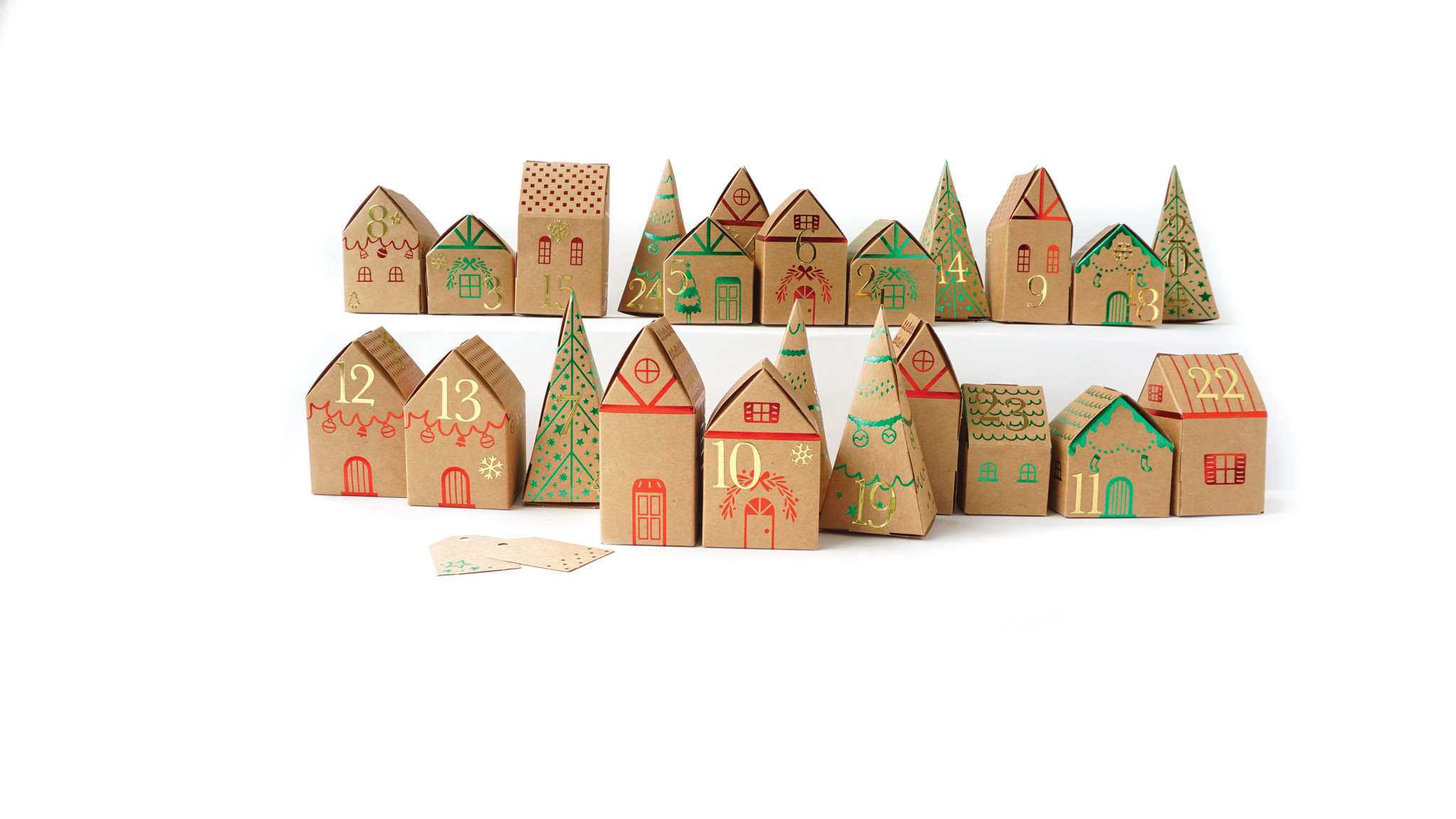 GRAINE CREATIVE Calendrier De L'Avent Village Kraft Metallise