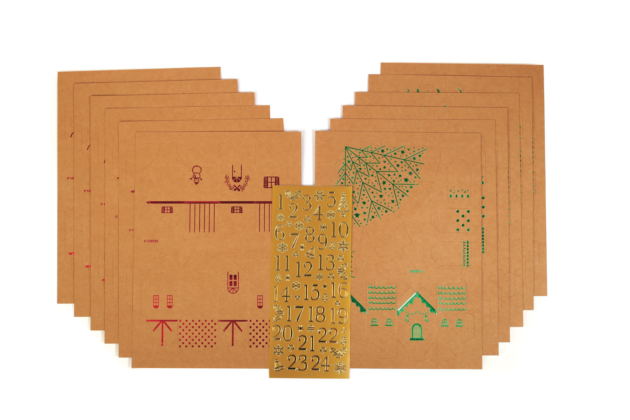 GRAINE CREATIVE Calendrier De L'Avent Village Kraft Metallise