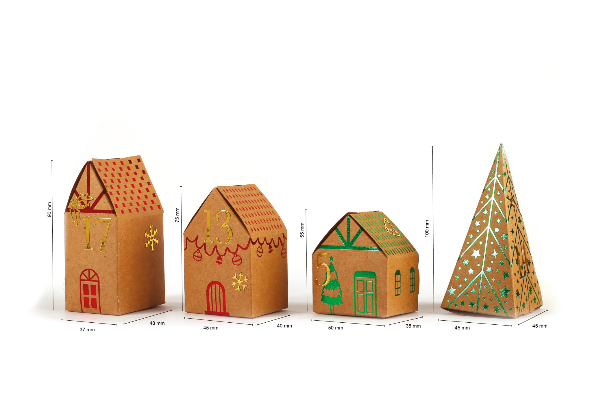 GRAINE CREATIVE Calendrier De L'Avent Village Kraft Metallise