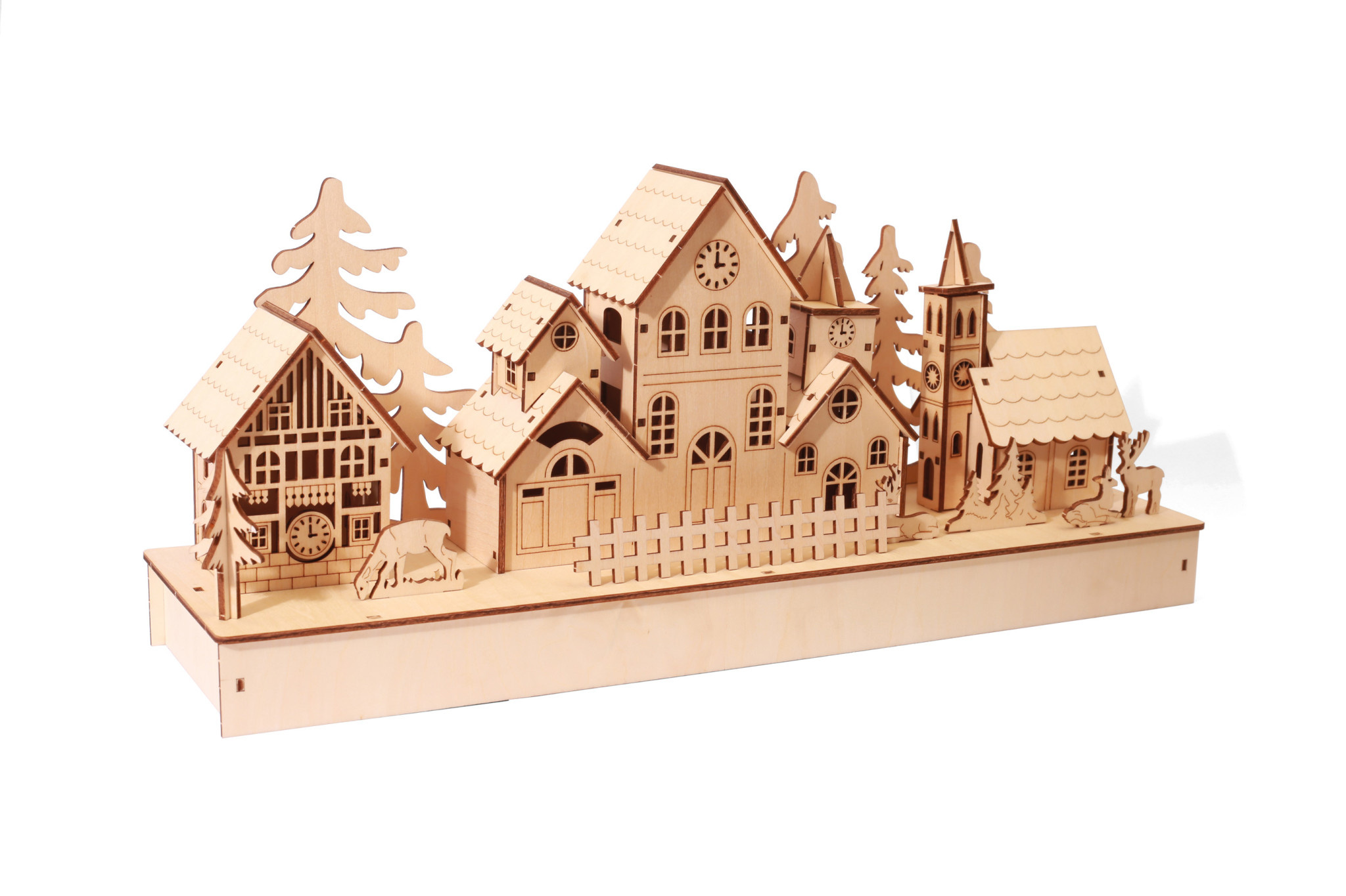 GRAINE CREATIVE Maquette Bois Decor Village 44*12*18