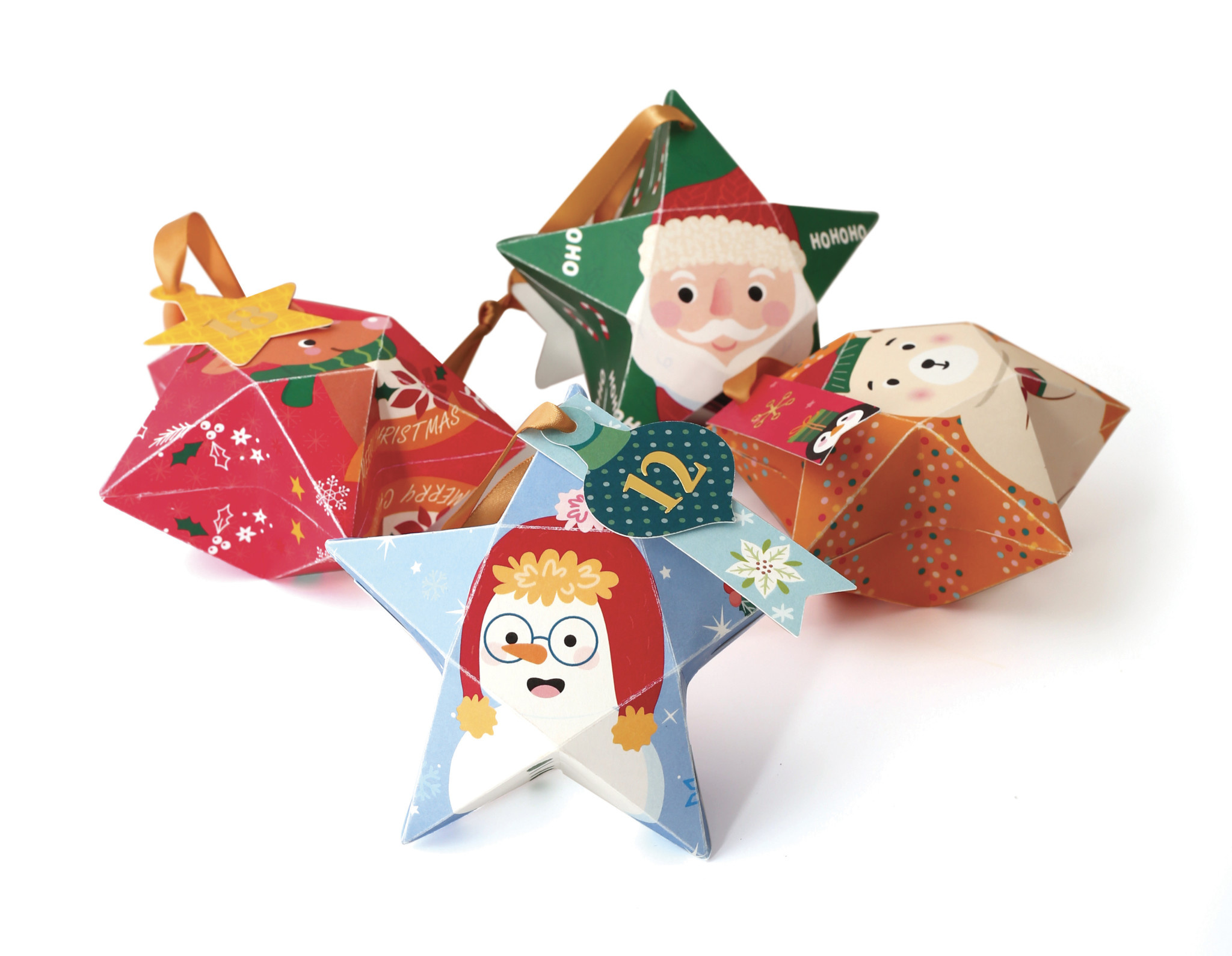 GRAINE CREATIVE Calendrier De L'Avent 24 Boîtes Etoiles À Suspendre