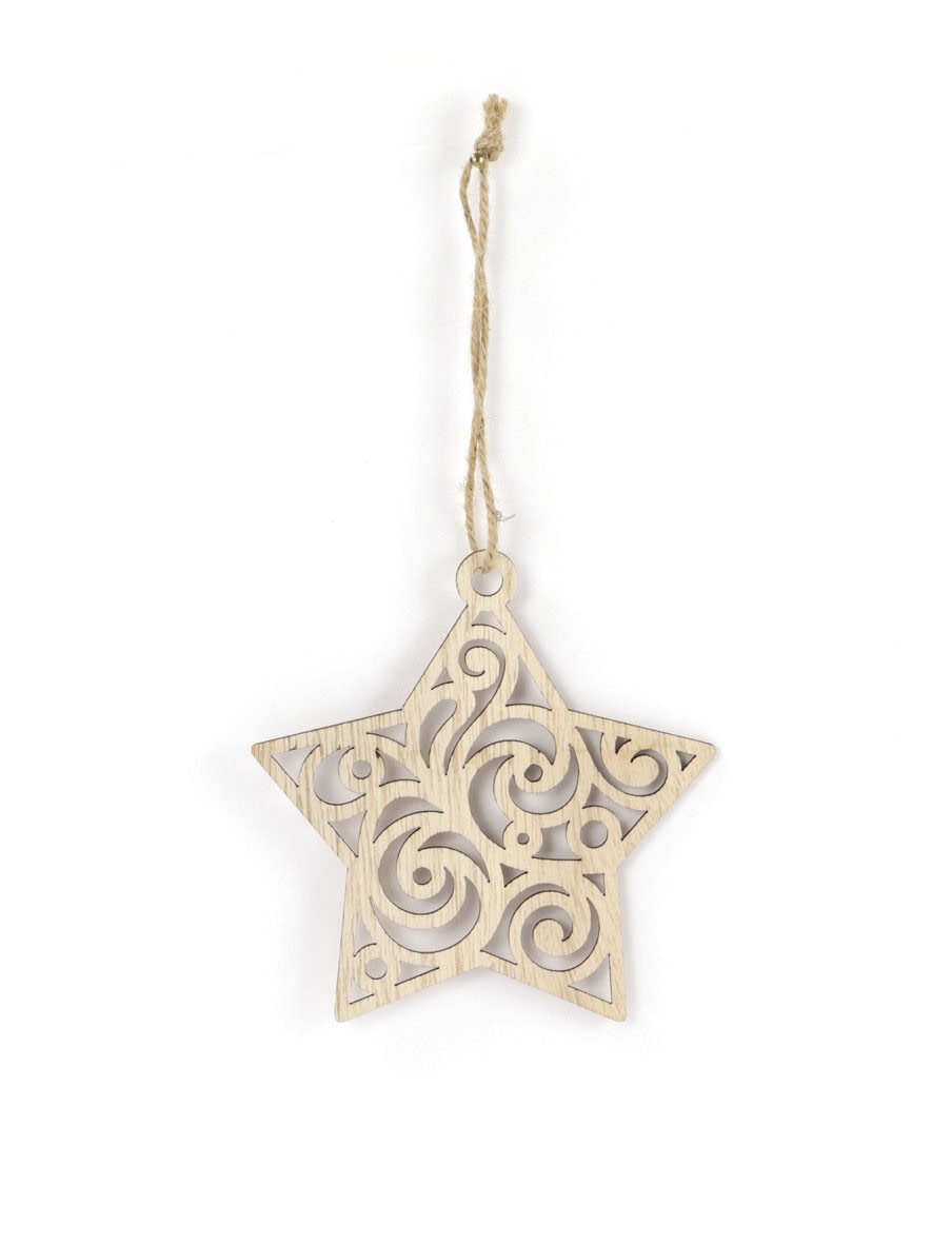 GRAINE CREATIVE Etoile Ajourée A Suspendre Bois 115X113Mm