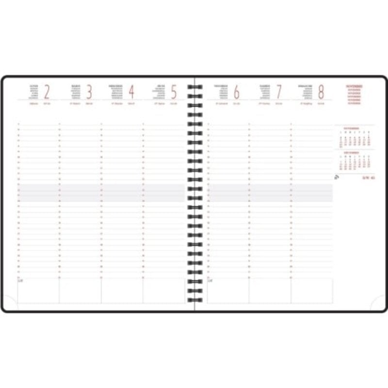 EXACOMPTA Agenda de bureau Eurotime 22S spiralé Chemin des Marettes intérieur recyclé 18,5 x 22,5 cm Semainier décembre 2024 à décembre 2025 - Ivoire