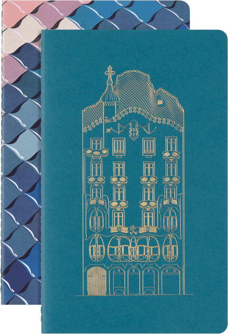 MOLESKINE Set 2 cahiers Moleskine grand format avec pages blanches et pages lignées