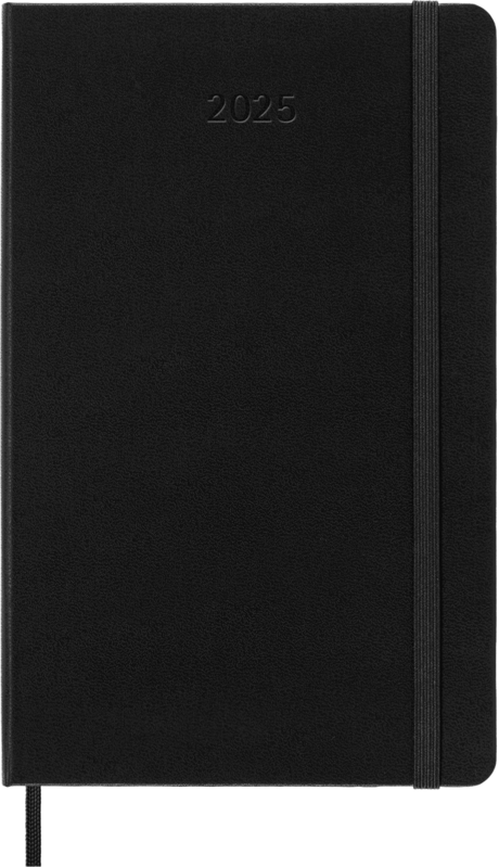 MOLESKINE Agenda civil 12M Semainier 1 page semainier horizontal + 1 page de notes Large Noir Rigide