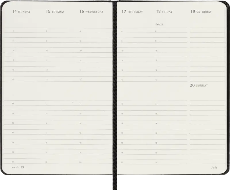 MOLESKINE Agenda civil 12M Semainier Vertical Poche Noir Rigide