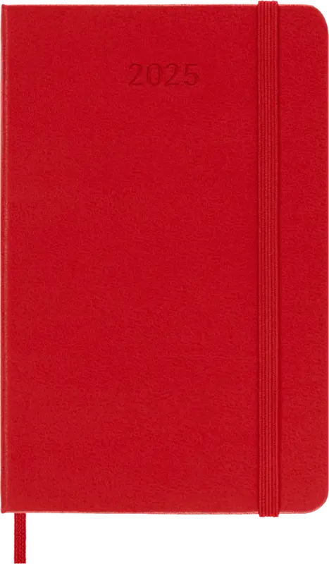 MOLESKINE 12M Semainier 1 page semainier horizontal + 1 page de notes  Poche Rouge Rigide