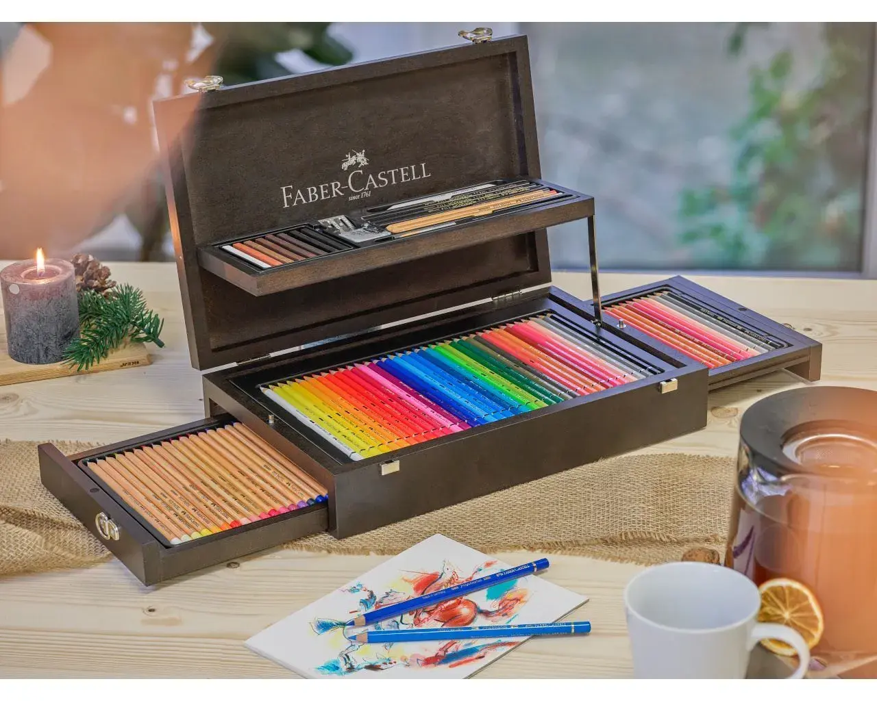 FABER CASTELL Coffret bois collection Beaux-Arts