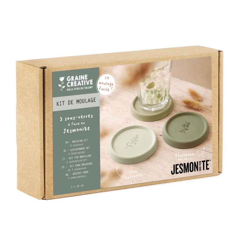 GRAINE CREATIVE Kit Jesmonite  3 Sous-Verres