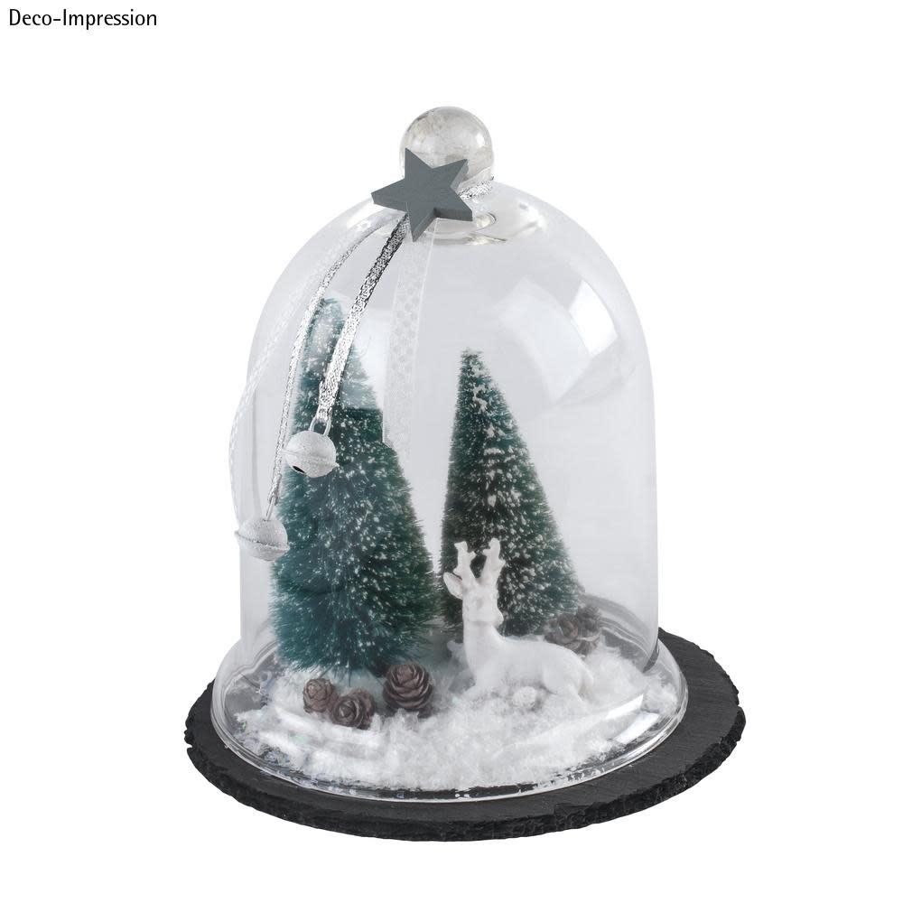 RAYHER Petit sapin déco enneigé, 9+12cm assortis, sct.-LS 4pces
