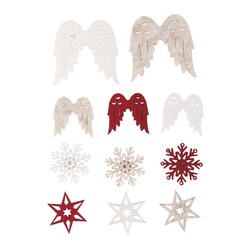 RAYHER Miniat.feutre Flocon,Etoile,Aile d'ange ø3,5-5,4cm 11pces