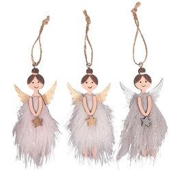 RAYHER Déco En Bois Ange, À Suspendre,, 10Cm, Assortis, 30Pces